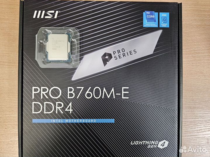 Новый Комплект i3-12100F + MSI PRO B760-E гарантия