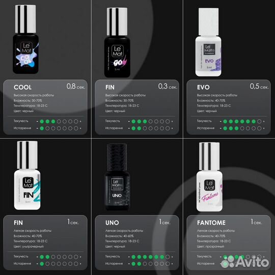 Ресницы для наращивания и клей Le Mat