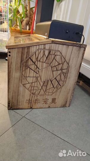 Террариум для рептилий+лампа+декор