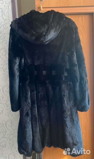 Шуба норковая с капюшоном