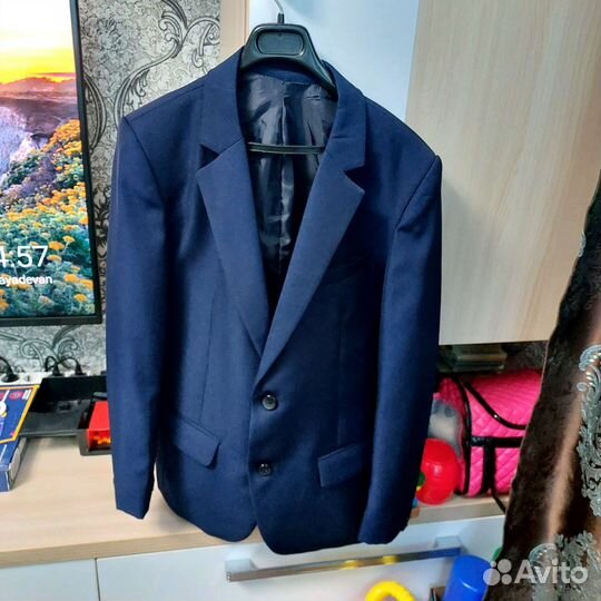 Школьный пиджак на мальчика 156-160 синий