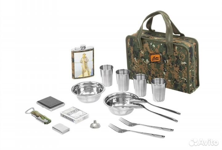 Новый туристический набор посуды 17 предметов