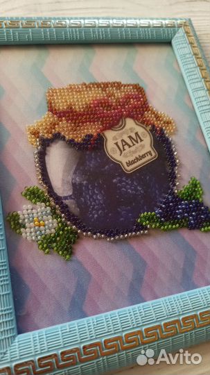 Картина вышивка бисером: варенье