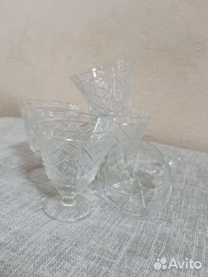 Набор фужеров хрустальных на ножке СССР