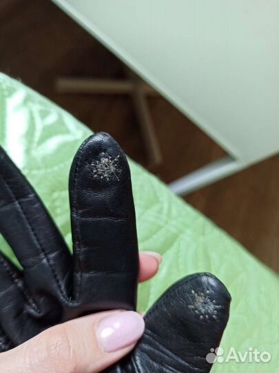 Перчатки женские кожаные длинные