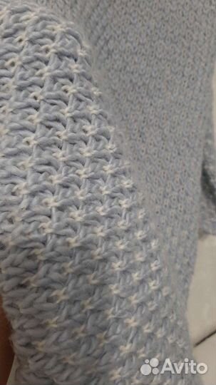 Шарф серо-голубой