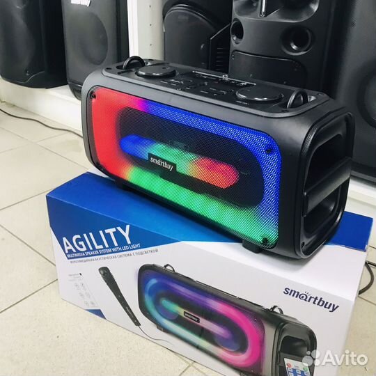 Блютуз колонка 28 вт agility USB,TF,AUX,FM караок
