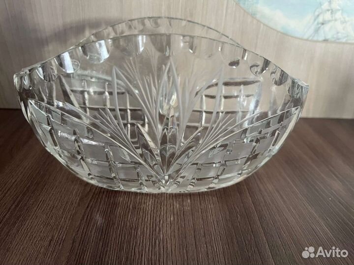 Хрустальная салатница. Хрусталь. СССР