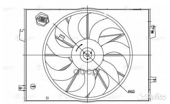 Вентилятор радиатора основного (с кожухом) luza