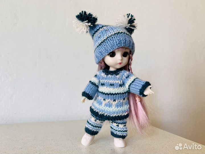 Вязаная одежда для куклы 16см. Костюмы