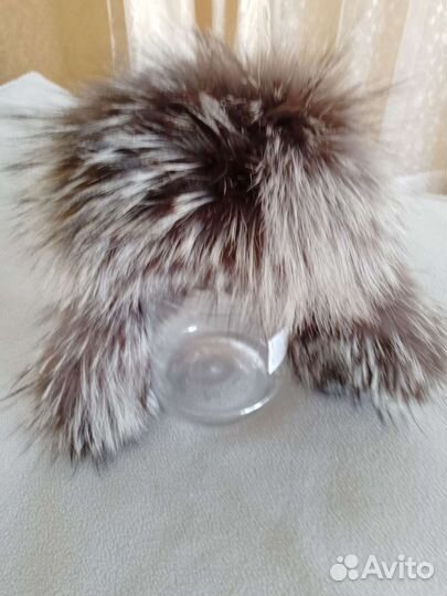 Шапка для мальчика с мехом чернобурки