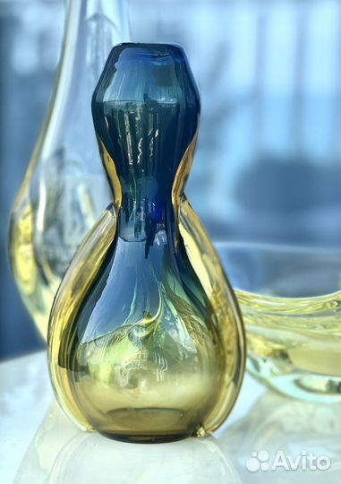 Чешское цветное стекло ваза