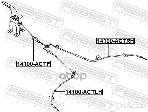 Трос ручного тормоза 14100actf Febest