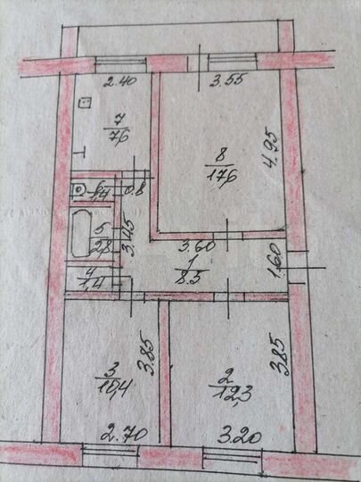 3-к. квартира, 62 м², 5/5 эт.
