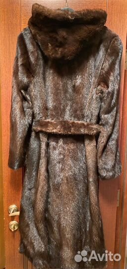 Шуба норковая с капюшоном 44