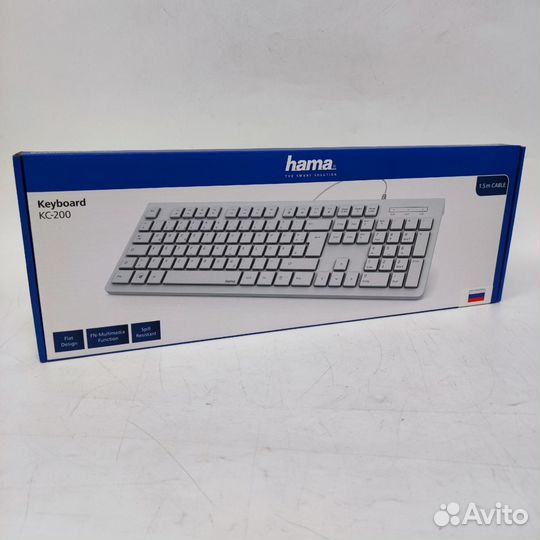Клавиатура Hama KC-200 белый USB R1