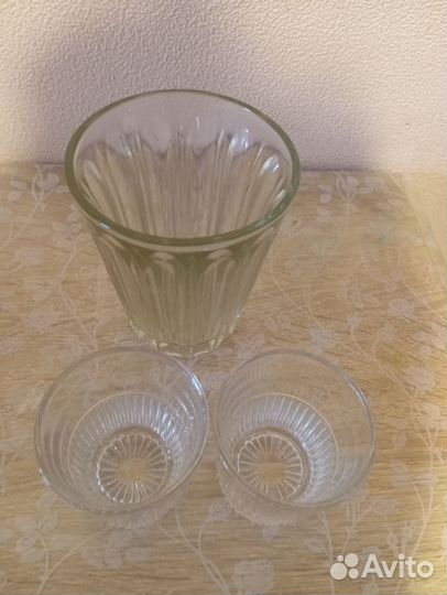 Стопки из цветного, белого стекла СССР