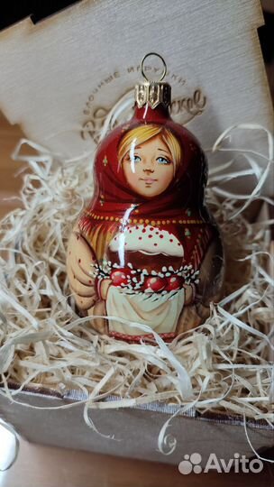 Елочные игрушки матрёшка Пасха ря