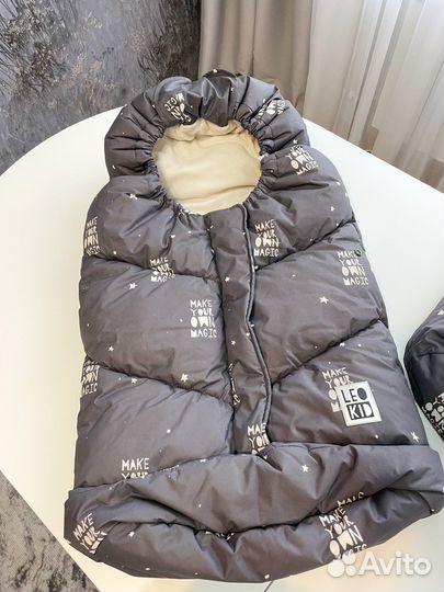 Зимний конверт в коляску leokid