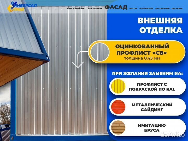 Бытовка хозблок вагончик жилой строительный блок