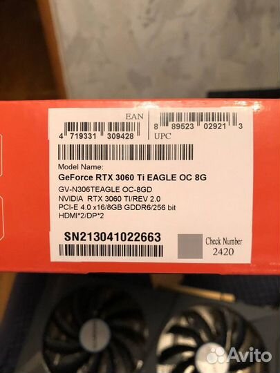 RTX 3060 TI eagle OC