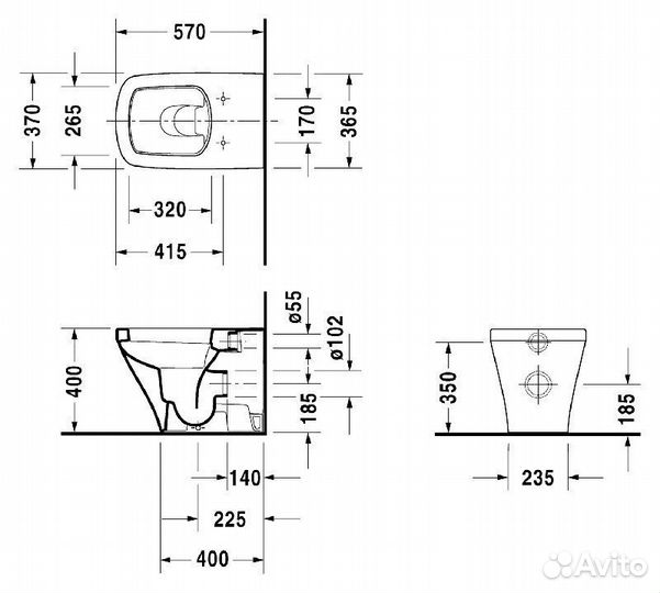 Унитаз приставной Duravit DuraStyle 2150090000