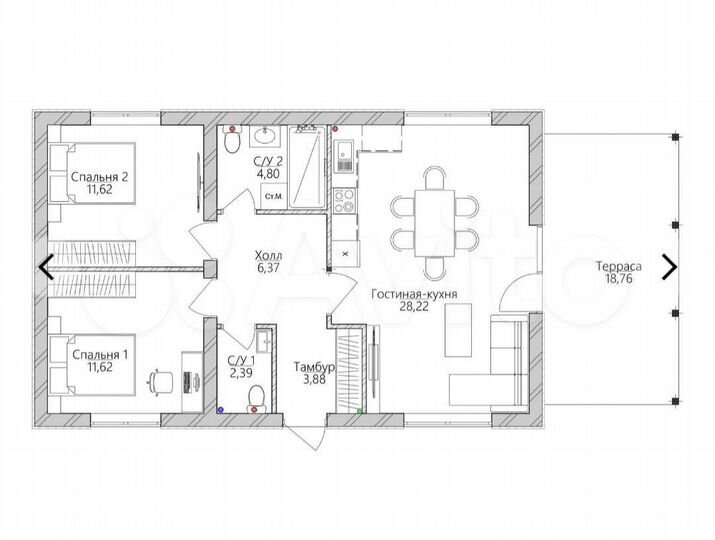Дом 72 м² на участке 7 сот.