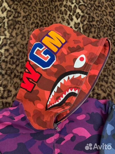 Bape zip hoodie full shark