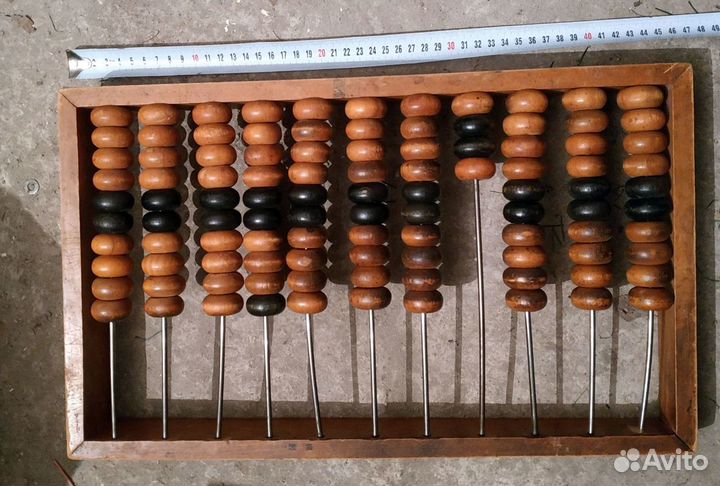 Счеты деревянные 45x27см СССР и 22x14см Линейка