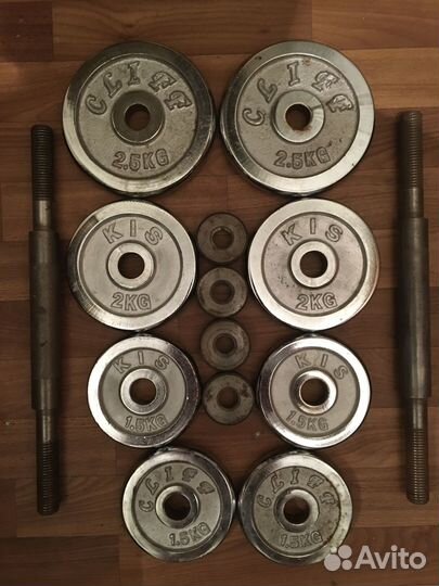 Гантели 2 шт по 10 кг, разборные