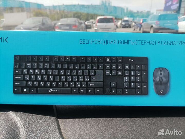 Клавиатура и мышь беспроводная комплект оклик 210М