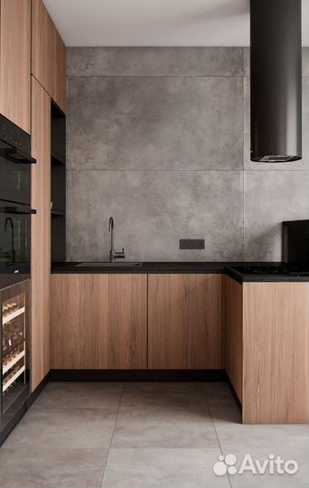 Кухня из дерева мини п-образная