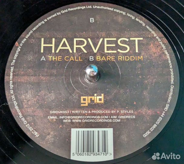 Harvest - The Call / Bare Riddim griduk053