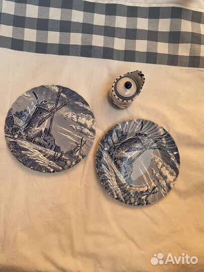 Тарелки англия, винтаж. Баночка голландия