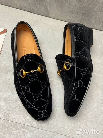 Мужские лоферы Gucci Jordan бархатные 39-46