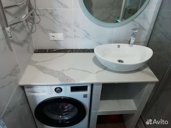 Столешница для ванной из искусственного камня