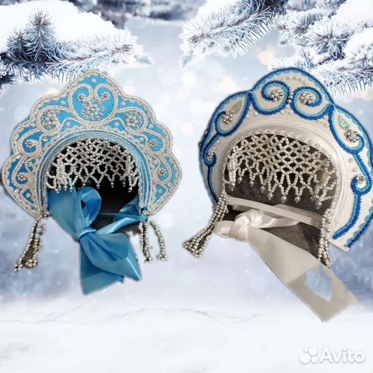 Кокошник снегурочки корона новогодняя детская