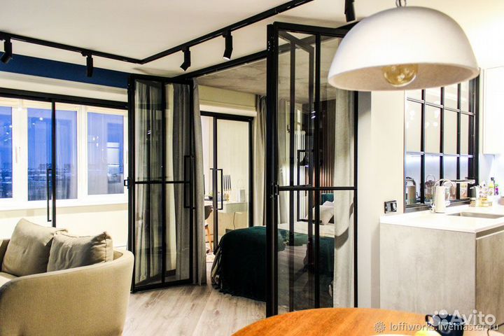 Стеклянные перегородки в стиле Loft