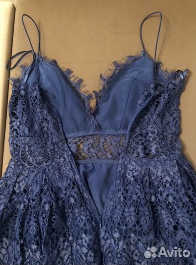 Платье женское кружевное синее
