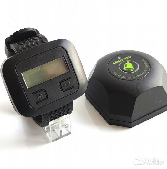 Кнопка вызова персонала официанта Бургер и часы