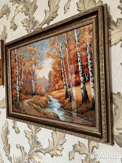 Картина вышитая крестом ручная работа