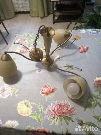 Люстра потолочная подвесная бу на три лампы