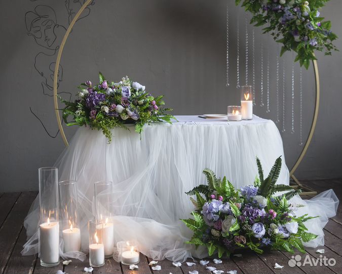 Готовый декор зала на свадьбу