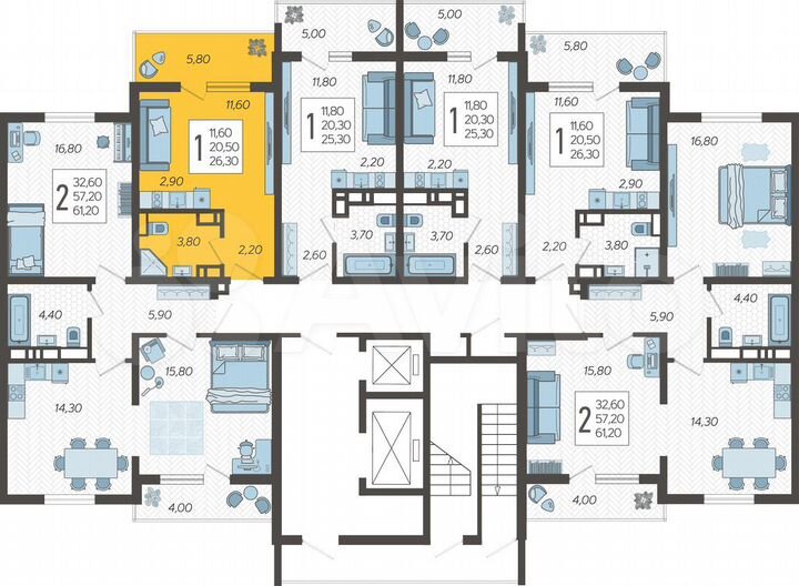 Квартира-студия, 26,3 м², 3/10 эт.