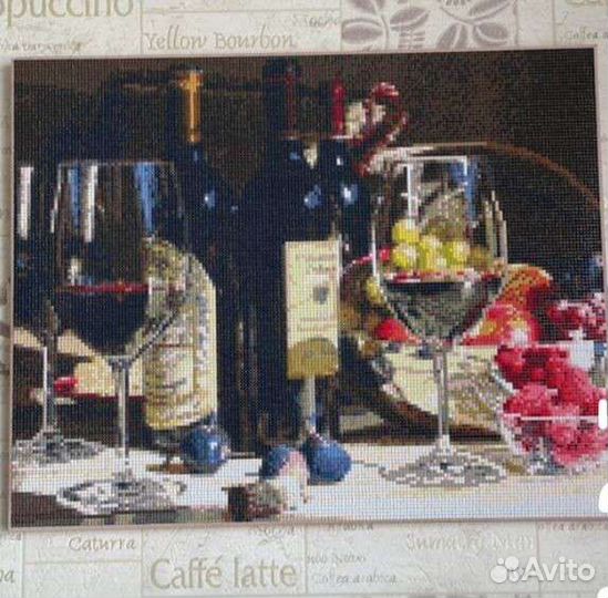 Алмазная мозаика на подрамнике 40*50 Вино