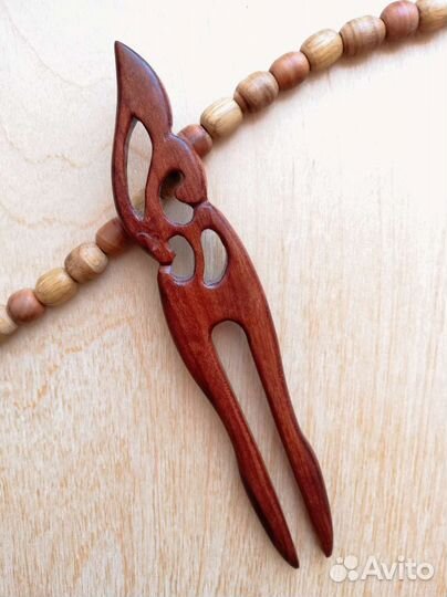 Заколки-шпильки из натурального дерева