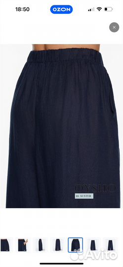 Брюки льняные палацио шикарного чернильного цвета