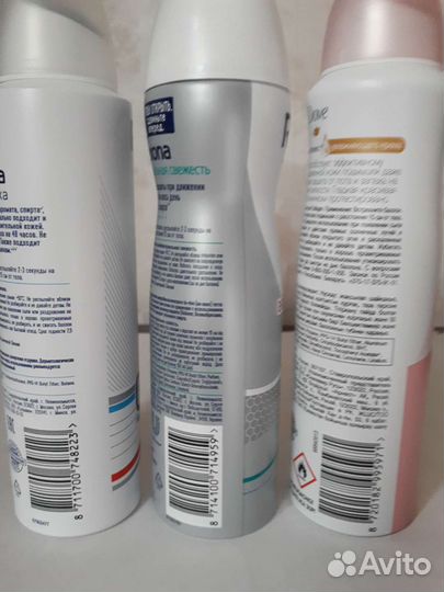 Антиперспиранты Dove, Rexona