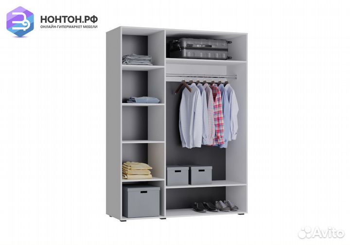 Шкаф Gloss 3-дверный белый глянец / белый бриллиан