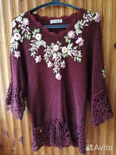 Кофта женская цвета бордо р.50